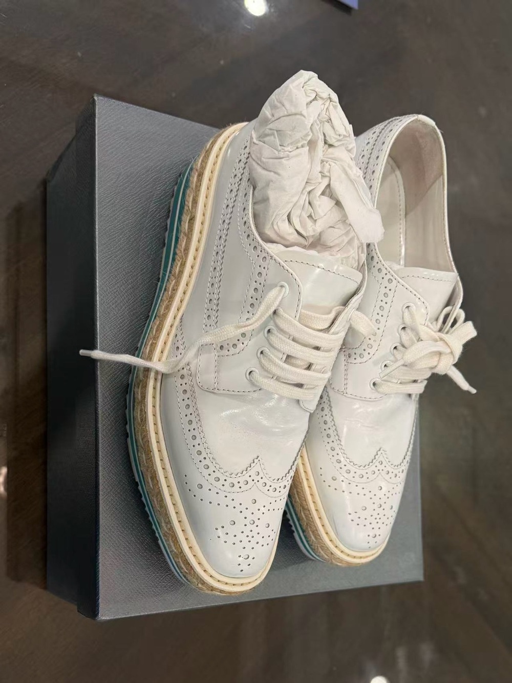 prada oxford leather shoes